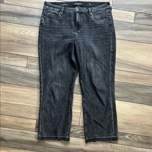 Liverpool Charcoal Crop Flare Jeans